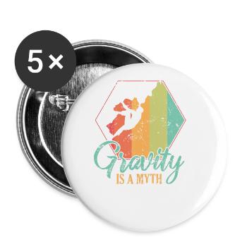 Gravity is a Myth Hobby Climbing Bouldering - Buttons large 2.2''/56 mm (5-pack) - white - Front