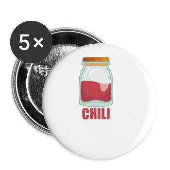 Chili Spice Food Taste Cooking - Buttons large 2.2''/56 mm (5-pack) - white - Front