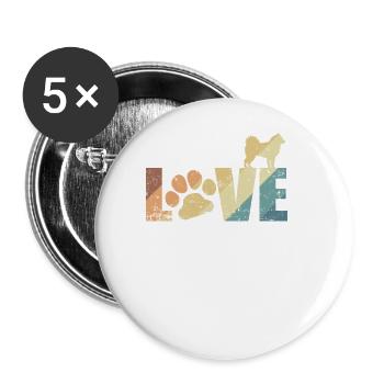 Love with Paw Alaskan Malamute Pet - Lot de 5 grands badges (56 mm) - blanc - Devant