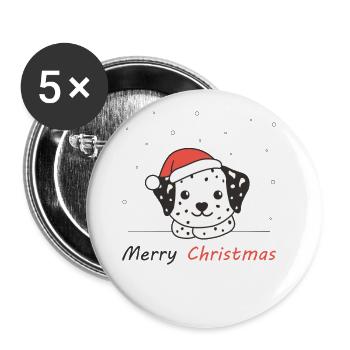 Dalmatian Christmas Snow Winter Animals Dogs - Buttons large 2.2''/56 mm (5-pack) - white - Front