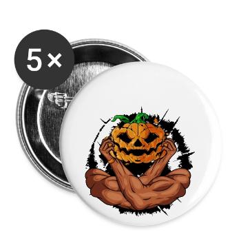 Halloween mit Arme - Buttons groß 56 mm (5er Pack) - Weiß - Vorne