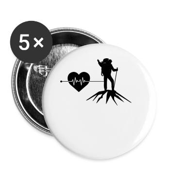 Mountaineering heartbeat - Buttons large 2.2''/56 mm (5-pack) - white - Front