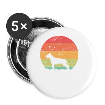 American Staffordshire Terrier Pet Dog - Buttons large 2.2''/56 mm (5-pack) - white - Front