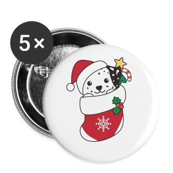 Dalmatian Christmas Snow Winter Animals Dogs - Buttons large 2.2''/56 mm (5-pack) - white - Front