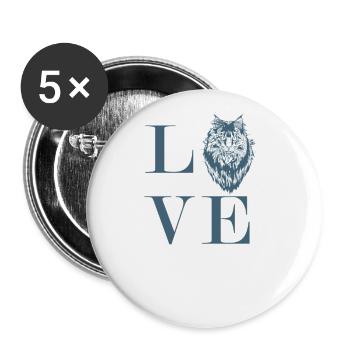 Love Maine Coon Cat Cat Race Pet - Lot de 5 grands badges (56 mm) - blanc - Devant