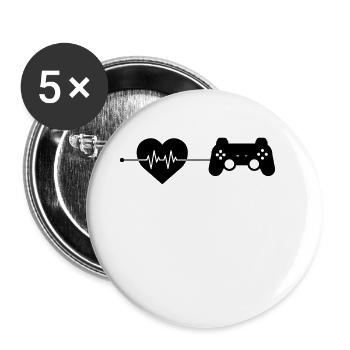 gaming heartbeat - Buttons large 2.2''/56 mm (5-pack) - white - Front