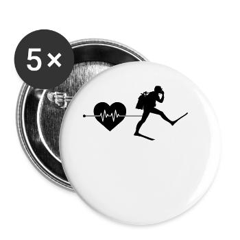 Battement de cœur de plongeur - Lot de 5 grands badges (56 mm) - blanc - Devant