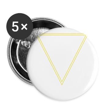 Dreieck Neon Gelb - Buttons groß 56 mm (5er Pack) - Weiß - Vorne