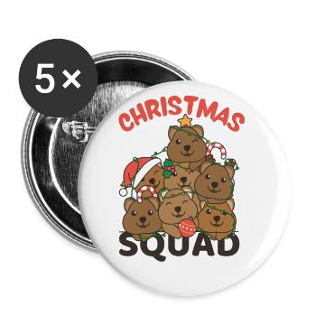 Quokka Christmas Tree Christmas Squad Quokkas - Buttons large 2.2''/56 mm (5-pack) - white - Front