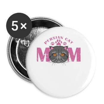 Chat persan Maman Race d’animal de compagnie Chat domestique - Lot de 5 grands badges (56 mm) - blanc - Devant