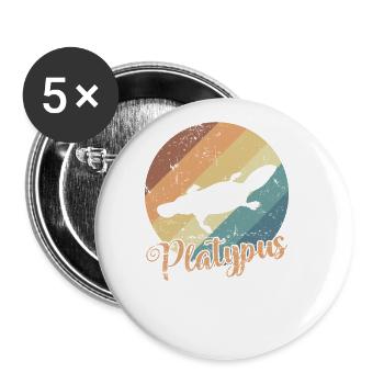 Platypus platypus Australia Outback - Buttons large 2.2''/56 mm (5-pack) - white - Front