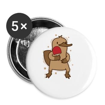 Platypus plays table tennis Australia - Buttons large 2.2''/56 mm (5-pack) - white - Front