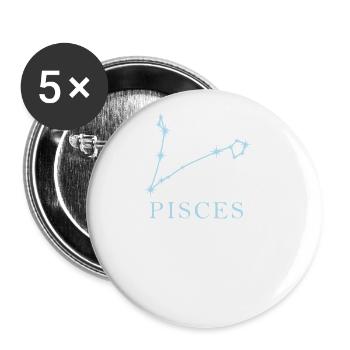 Sternkonstellation Sternzeichen Fische Pisces - Buttons groß 56 mm (5er Pack) - Weiß - Vorne