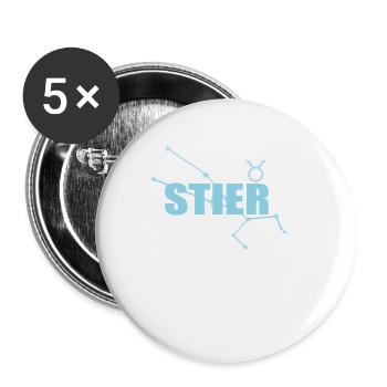 Stier Sternzeichen Taurus Sternbild - Buttons groß 56 mm (5er Pack) - Weiß - Vorne