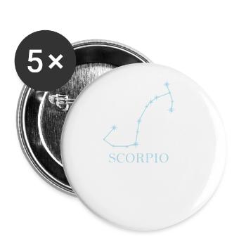 Sternkonstellation Sternzeichen Skorpion - Buttons groß 56 mm (5er Pack) - Weiß - Vorne