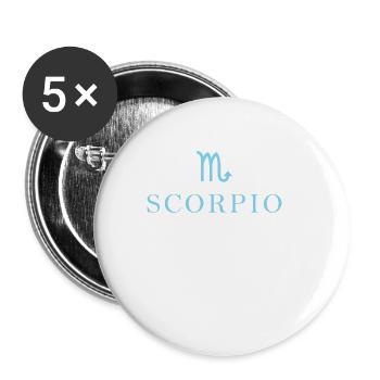 Sternzeichen Scorpio Skorpion Sternbild - Buttons groß 56 mm (5er Pack) - Weiß - Vorne