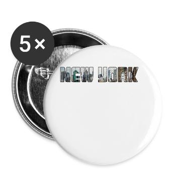 New York - Buttons groß 56 mm (5er Pack) - Weiß - Vorne
