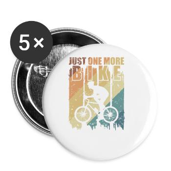 Just One More Bike Cycling Fitness - Buttons large 2.2''/56 mm (5-pack) - white - Front