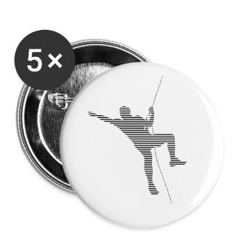 Grimper - Lot de 5 grands badges (56 mm) - blanc - Devant