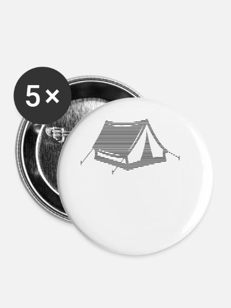 Zelten - Buttons groß 56 mm (5er Pack) - Weiß
