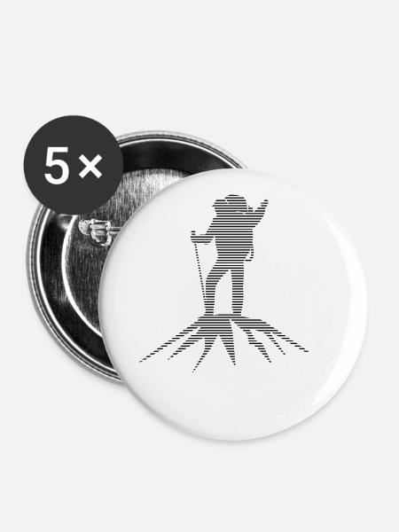 Bergsteigen - Buttons groß 56 mm (5er Pack) - Weiß
