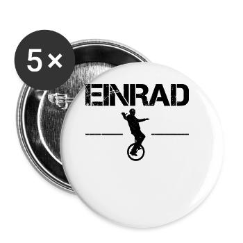 Einrad - Buttons groß 56 mm (5er Pack) - Weiß - Vorne