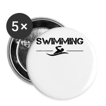 Nager - Lot de 5 grands badges (56 mm) - blanc - Devant