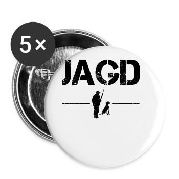 Jagen - Buttons groß 56 mm (5er Pack) - Weiß - Vorne