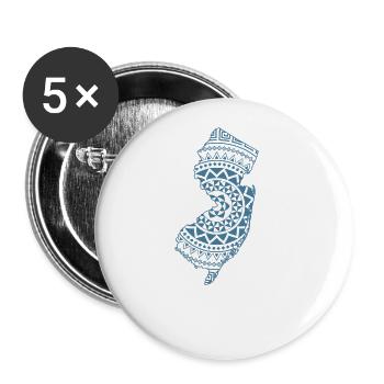 New Jersey Karte Muster USA Amerika - Buttons groß 56 mm (5er Pack) - Weiß - Vorne