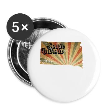 South Dakota Map USA America - Buttons large 2.2''/56 mm (5-pack) - white - Front