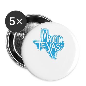 Made in Texas USA Amerika - Buttons groß 56 mm (5er Pack) - Weiß - Vorne