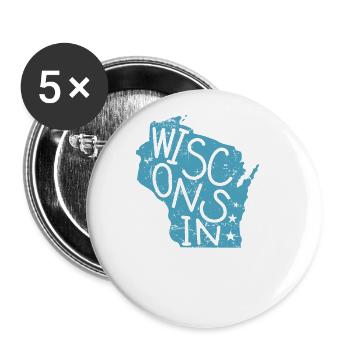 Wisconsin USA Amerika Bundesstaat - Buttons groß 56 mm (5er Pack) - Weiß - Vorne