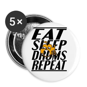 Nourriture Sleeping Drums - Lot de 5 grands badges (56 mm) - blanc - Devant