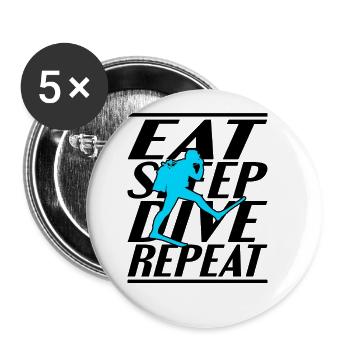 Alimentation Sommeil Plongée - Lot de 5 grands badges (56 mm) - blanc - Devant