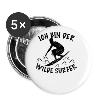 Citation de surf - Lot de 5 grands badges (56 mm) - blanc - Devant
