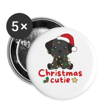 Labrador Christmas Dogs Christmas Cutie - Buttons large 2.2''/56 mm (5-pack) - white - Front