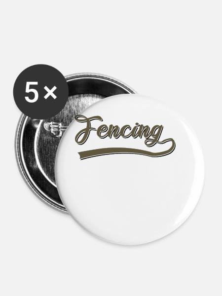 Fechten - Buttons groß 56 mm (5er Pack) - Weiß
