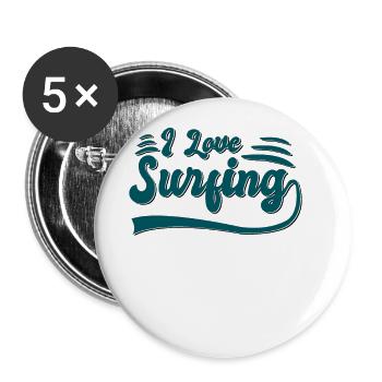 J’adore surfer - Lot de 5 grands badges (56 mm) - blanc - Devant