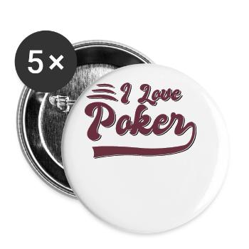J’adore le poker - Lot de 5 grands badges (56 mm) - blanc - Devant