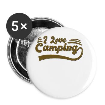 Ich liebe Campen - Buttons groß 56 mm (5er Pack) - Weiß - Vorne