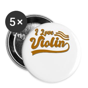 I love violin - Buttons groß 56 mm (5er Pack) - Weiß - Vorne