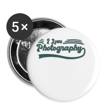 I love photography - Buttons large 2.2''/56 mm (5-pack) - white - Front