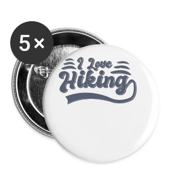 I love hiking - Buttons large 2.2''/56 mm (5-pack) - white - Front