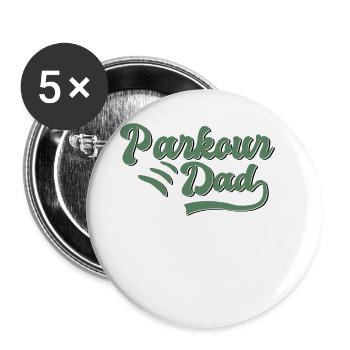 Parkour Papa Gift - Buttons large 2.2''/56 mm (5-pack) - white - Front