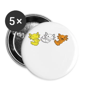 Maverique Flag Pride LGBTQ Axolotl - Lot de 5 grands badges (56 mm) - blanc - Devant