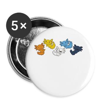 aroace Flag Gay Pride LGBTQ Axolotl - Buttons large 2.2''/56 mm (5-pack) - white - Front