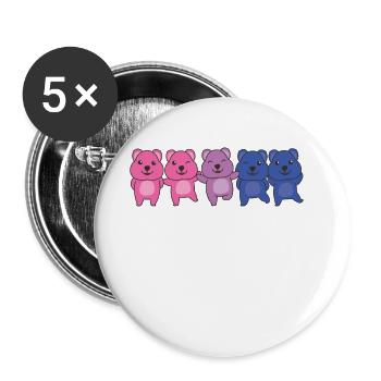 Bi Flag Pride LGBTQ Quokka - Buttons large 2.2''/56 mm (5-pack) - white - Front