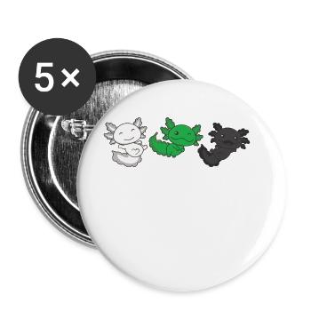 Neutrois Flag Pride LGBTQ Axolotl - Lot de 5 grands badges (56 mm) - blanc - Devant