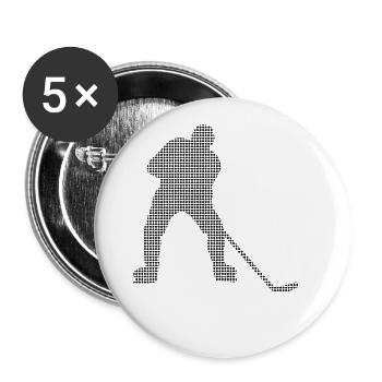 Eishockey - Buttons groß 56 mm (5er Pack) - Weiß - Vorne