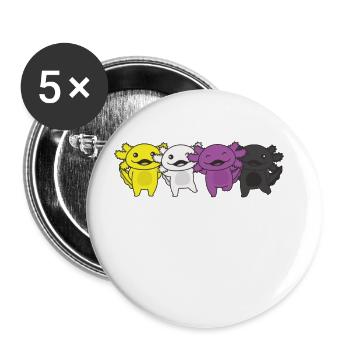 Nonbinary Flag Non Binary Pride LGBTQ Axolotl - Buttons groß 56 mm (5er Pack) - Weiß - Vorne